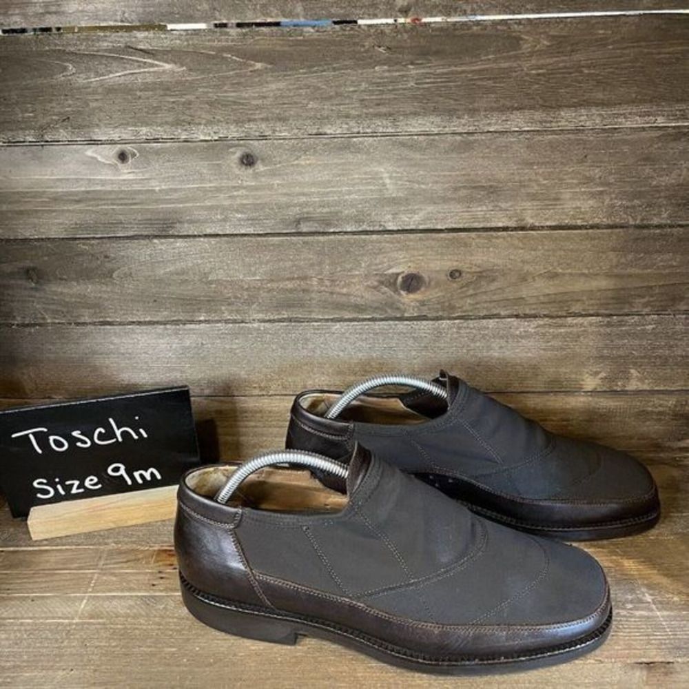 Mens Michael Toschi CIS Carbon Insole Brown Slip On Loafers Shoes‎ Size 9 M GUC